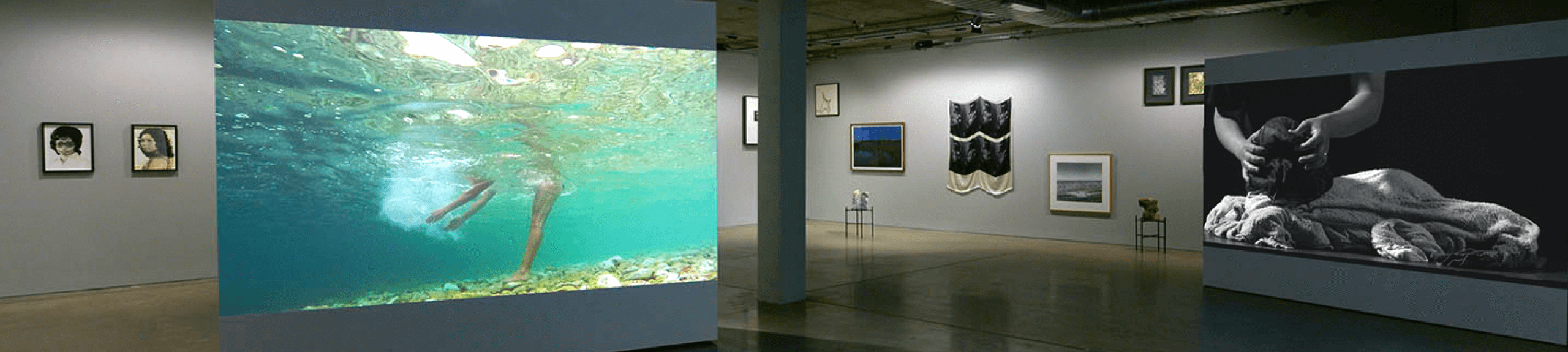 An art exhibition where videos are being played